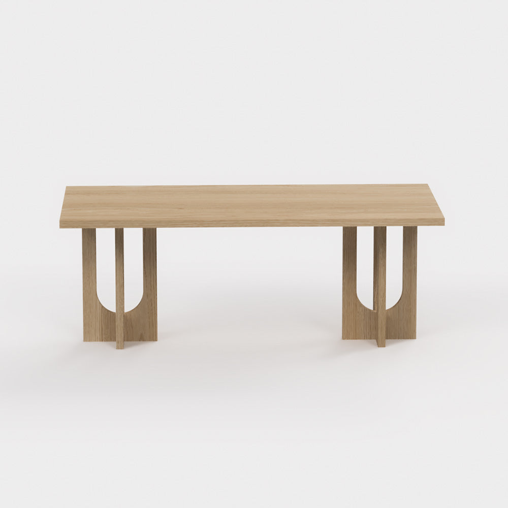 Eiken eettafel Oba plus poten minimalistisch voorkant